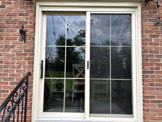 They recently installed a sliding glass door and we had the glass tinted because the side of the house gets full sun in the afternoon.