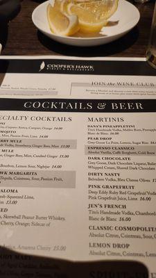 Cocktail Menu