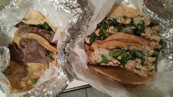 Chicken and Steak Tacos