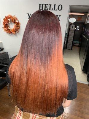 Red & Copper Fall Ombré by Marilyn