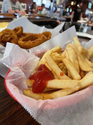 Fries and onion rings