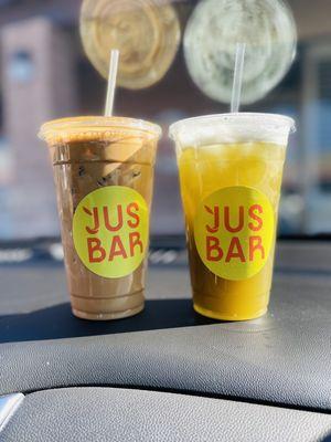 Coconut Coffee drink and original Sugar Cane drink! Delicious!!