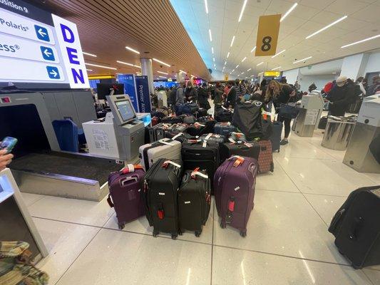 Bags left behind at Denver. I guess the belt didn't work.