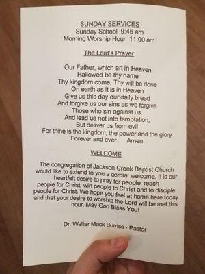 Church bulletin.