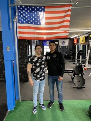 The owner (Mario Canas) with his business partner and owner of Wolfpack Fitness Kearny.