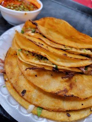 Queso Birria Tacos - 3 taco plate