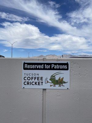 Designated parking spaces for Coffee Cricket.