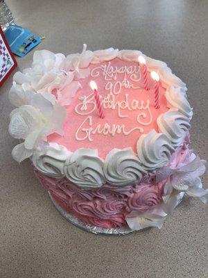 8 inch Almond Cake with Raspberry Mousse Filling and Buttercream Frosting