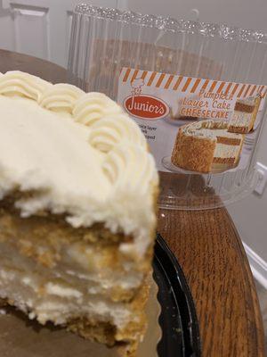 Junior's pumpkin layer cake cheesecake. Deeeeelish