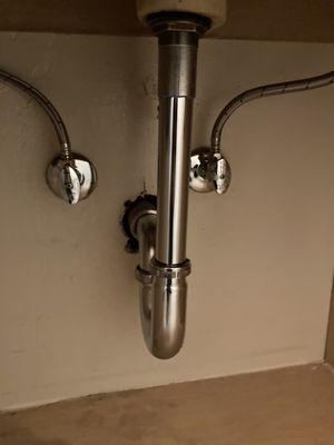 Bathroom sink p-trap