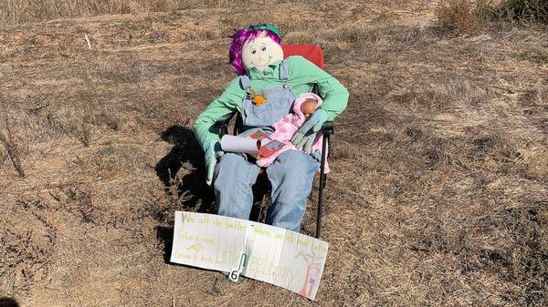 Mommy with baby: Scarecrows from the scarecrow contest.