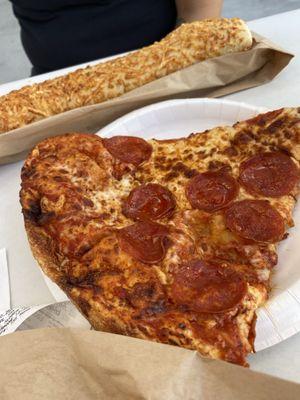 Pizza slice, chicken bake