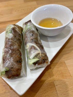 Grilled pork spring rolls