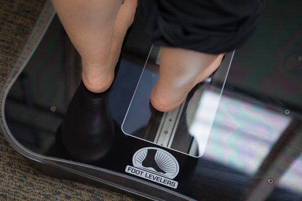 Check out our 3D-Body scanner! We offer Foot Leveler's brand custom made foot orthotics.