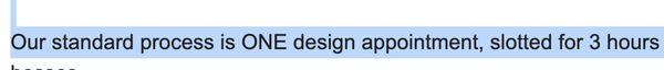 Only 3 hours to design an entire home inside and out. Email excerpt