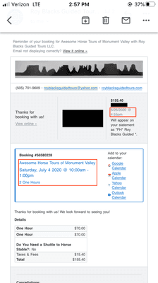 7/4/20 tour booked on 6/26/20