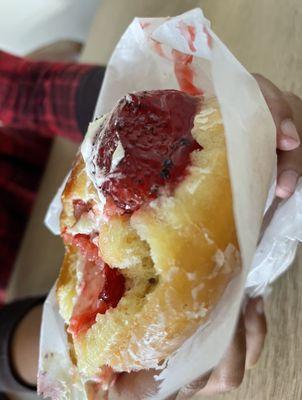 Strawberry shortcake donut