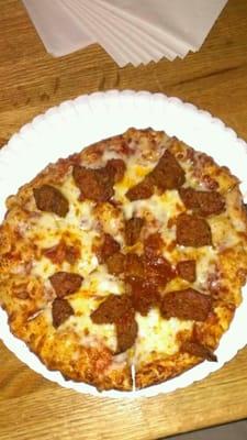 Mini pizza, meat ball topping