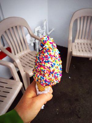 Vanilla with rainbow sprinkles