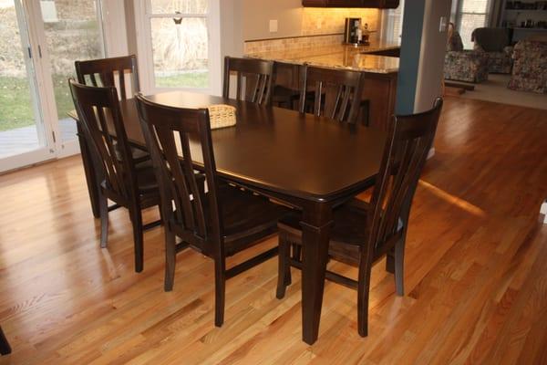 new semi-custom dining set for our freshly remodeled kitchen