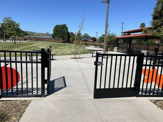 Gate forced to stay open with lock so toddlers can run away