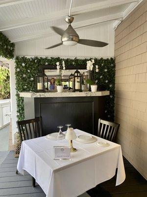 Table on the patio