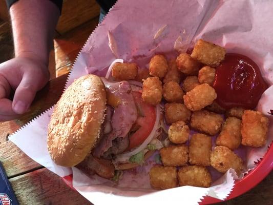 KW burger and tots