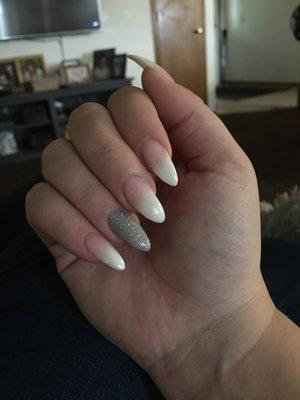 Broke one of my real nails and they got me in last minute and put a tip on to match the rest of them, looks great!