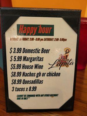 Happy hour specials