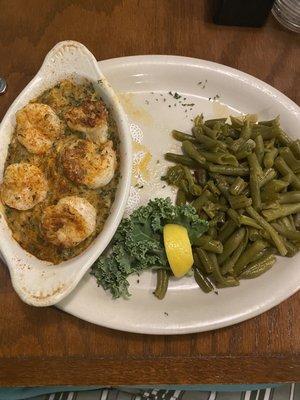 Stuffed shrimp with green beans