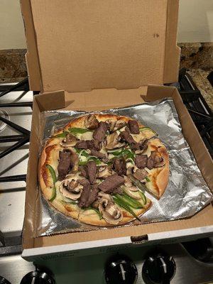 Steak and Cheese Pizza