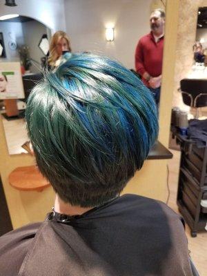 Some fun crazy blue hair!