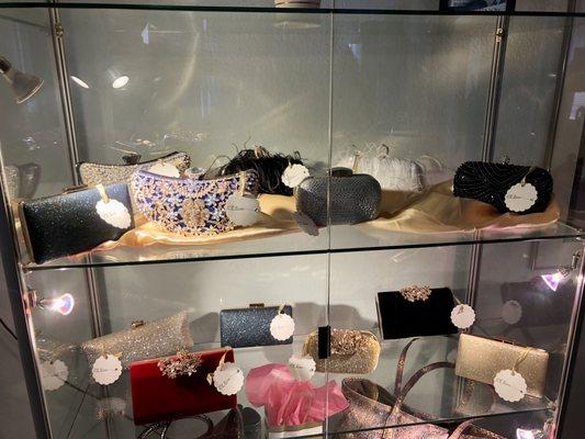 Beautiful evening bags avail in the Boutique area