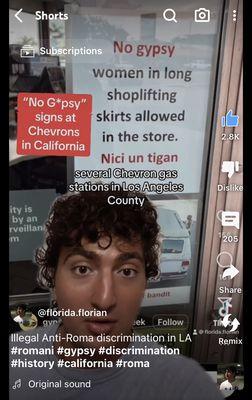 screenshot of the video - this is the poster that has been put up at this Chevron