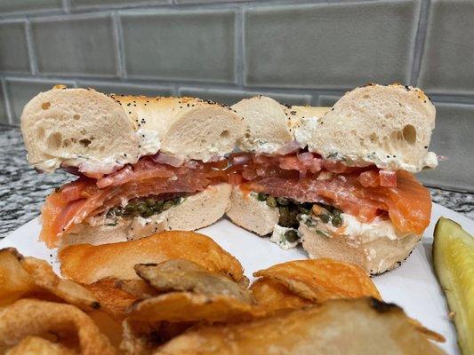 Lox on an everything bagel