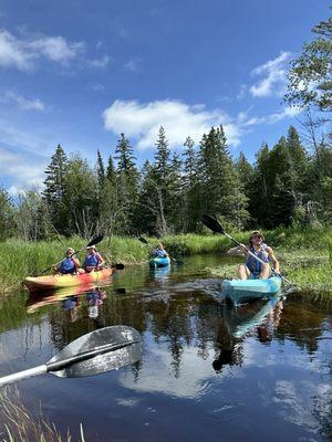 Kayaking on estuary to Mud Lake in Bailey's Harbor