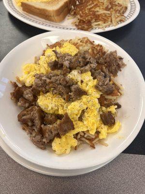 Sausage Egg & Cheese Hashbrown Bowl