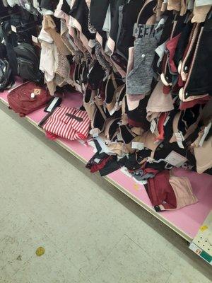 Bras and underwear thrown all over