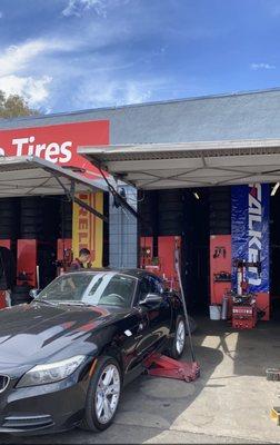 Putting new tires on