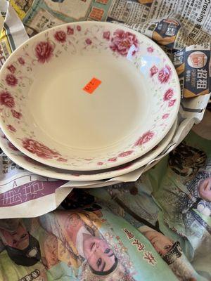 3 pink rose mini plates $2.99/ea