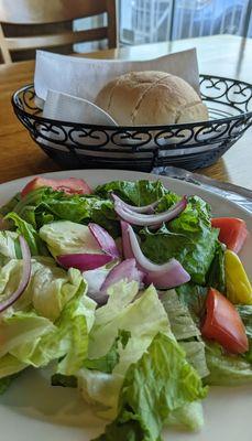 Side salad and bread