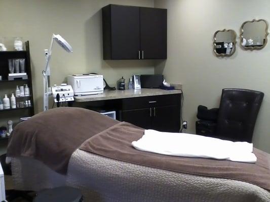 Waxing room with heated bed.