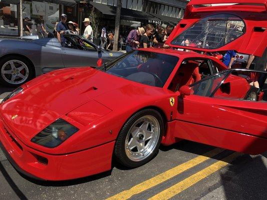 Red Honey of a Ferrari Doors Up & Open. A Free Event @ Consorso Ferrari in Pasadena