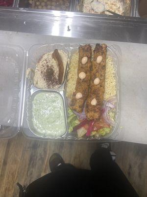 Halal chicken kabab plate