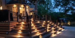 Walkway lighting and exterior lighting installed by Wesling Electric Corp.