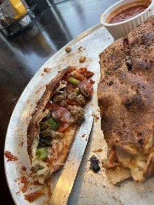 14" Supreme Calzone minus the Olives