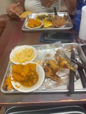 In this picture you'll see food that didn't meet our standards of what soul food should taste like.