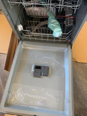 Dishwasher delivered full of water