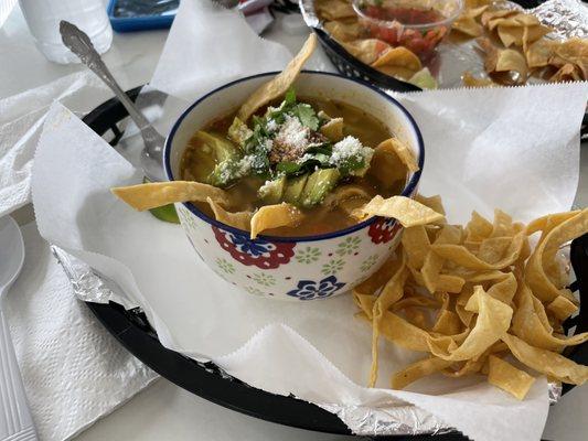 Chicken tortilla soup. Incredibly good