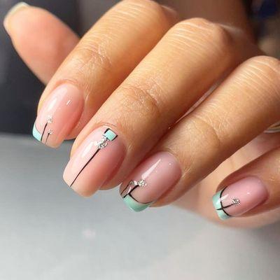 Russian gel mani and custom deluxe design